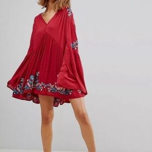 Free People | Te Amo Embroidered Flowy Boho Mini Dress